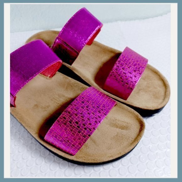 Dr. Scholl's Metallic Pink Slides, Metallic Pink Slides Size 38 / 7.5 - Picture 8 of 8